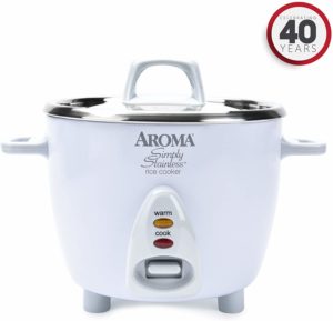 Image of The (only) Best Rice Cooker Available in Canada with Stainless Steel Inner Pot Aroma 6-cup cooked Stainless Steel Inner Pot Rice Cooker
